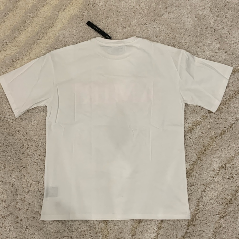 Amiri Bandana MA Red Print Logo White T-Shirt Mens Size Large - Picture 2 of 2